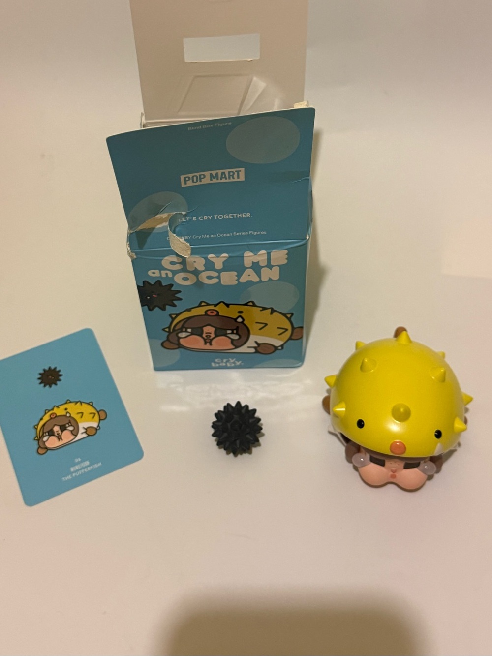 Opened Popmart: Cry Me An Ocean Yellow Pufferfish Blind Box Figure